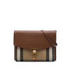 Burberry Small Leather and House Check Canvas Derby Macken Crossbody Secondhand