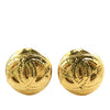 Chanel CC Gold Plated Round Clip on Earrings Secondhand