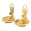 Chanel CC Gold Plated Round Clip on Earrings Secondhand
