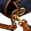 Fendi Zucca Embroidered Denim Baguette Satchel Secondhand