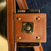 Fendi Zucca Embroidered Denim Baguette Satchel Secondhand