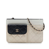 Chanel CC Tricolor Quilted Goatskin Multi Pocket Wallet On Chain Secondhand