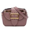 Burberry Small House Check Canvas Trimmed Grained Calfskin Buckle Crossbody Secondhand