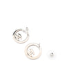 Chanel CC Brass and Strass Round Push Back Earrings Secondhand