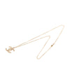 Chanel Gold Plated CC Rhinestones Pendant Necklace Secondhand