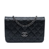 Chanel CC Quilted Glittered Calfskin Wallet On Chain Secondhand