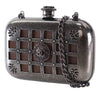 Chanel Paris Edinburgh Mini Gunmetal Grid Cage Clutch on Chain Secondhand
