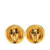 Secondhand Chanel Gold Plated CC Round Clip on Earrings