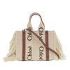 Chloé Small Linen Woody Fringe Tote Secondhand