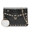 Bvlgari Small Studded Leather Laser Cut Square Serpenti Forever Chain Crossbody Secondhand