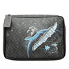 Fendi Zucca Coated Canvas Surfing Astronaut Clutch Secondhand