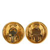 Chanel Gold Plated CC Round Clip On Earrings Secondhand