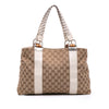 Secondhand Gucci Medium GG Canvas Bamboo Libeccio Tote
