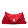 Chanel CC Quilted Satin Half Moon Flap Clutch Secondhand