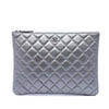 Chanel Medium Quilted Metallic Lambskin O Case Clutch Secondhand