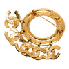 Chanel CC Gold Plated Five Charm Ring Brooch Secondhand