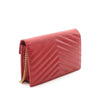 Saint Laurent Grain De Poudre Chevron Monogram Envelope Wallet on Chain Secondhand
