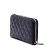 Chanel CC Quilted Caviar Zip Around Long Wallet Secondhand