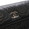 Chanel CC Embossed Leather Camellia Card Holder Secondhand