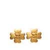 Chanel CC Gold Plated Clover Clip On Earrings Secondhand