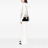 Prada Bicolor Saffiano Cuir Trimmed Canvas Satchel Secondhand
