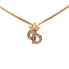 Dior Gold Plated Strass CD Logo Pendant Necklace Secondhand
