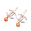 Chanel CC Gold Plated Resin Bead Drop Fish Hook Earrings Secondhand