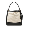 Saint Laurent Bicolor Canvas and Calfskin Tag Hobo Secondhand