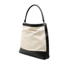 Saint Laurent Bicolor Canvas and Calfskin Tag Hobo Secondhand