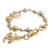 Chanel CC Gold and Palladium Plated Station Bracelet Secondhand