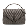 Saint Laurent Large Chevron Sheepskin Monogram College Bag Secondhand