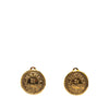 Chanel Gold Plated Rue Cambon Round Clip on Earrings Secondhand
