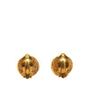 Chanel Gold Plated Rue Cambon Round Clip on Earrings Secondhand