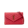 Saint Laurent Grain De Poudre Chevron Monogram Envelope Wallet on Chain Secondhand