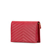 Saint Laurent Grain De Poudre Chevron Monogram Envelope Wallet on Chain Secondhand