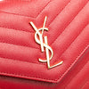 Saint Laurent Grain De Poudre Chevron Monogram Envelope Wallet on Chain Secondhand
