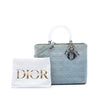 Dior Large Denim Cannage Acrylic Handles Lady Dior Secondhand