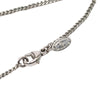 Chanel Silver Plated CC Rhinestone and Heart Pendant Necklace Secondhand
