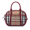 Burberry Small Leather Trimmed House Check Canvas Bridle Orchard Satchel Secondhand