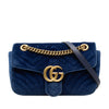Gucci Medium GG Marmont Matelasse Velvet Shoulder Bag Secondhand