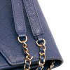 Secondhand Chanel Square Quilted Grained Calfskin Cuba Thread Around Wallet On Chain