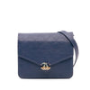 Chanel Square Quilted Grained Calfskin Cuba Thread Around Wallet On Chain Secondhand