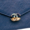 Secondhand Chanel Square Quilted Grained Calfskin Cuba Thread Around Wallet On Chain