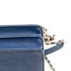 Secondhand Chanel Square Quilted Grained Calfskin Cuba Thread Around Wallet On Chain