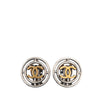 Chanel CC Brass Round Wheel Clip On Earrings Secondhand