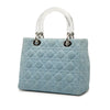 Secondhand Dior Medium Denim Cannage Acrylic Handles Lady Dior