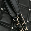 Chanel Medium Quilted Lambskin Pearl Studs Flap Secondhand