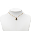 Secondhand Dior Gold Plated Enamel Strass Logo Pendant Necklace