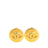 Secondhand Chanel Gold Plated CC Round Clip On Earrings