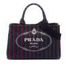Prada Small Canvas Canapa Logo Stripes Satchel Secondhand